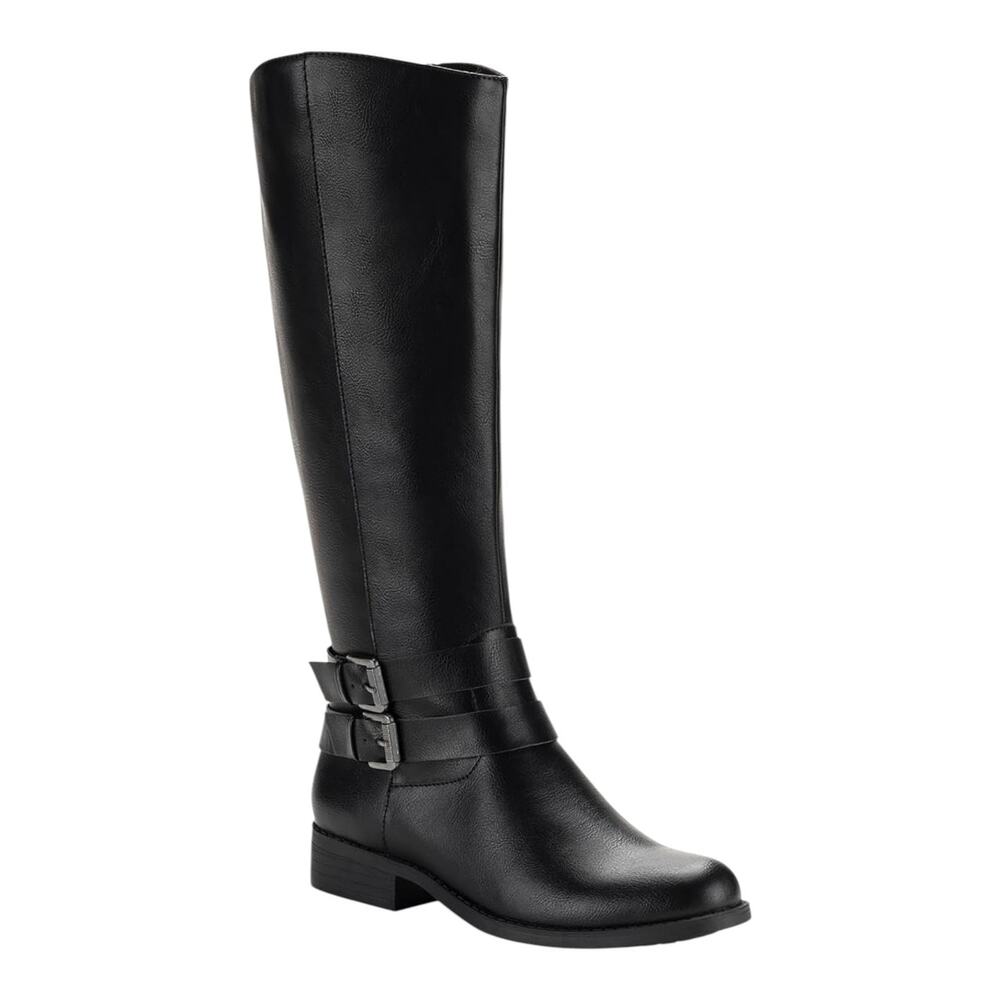 Style & Co Women's Maliaa Wide Calf Buckled Riding Boots Black Size 6 1/2